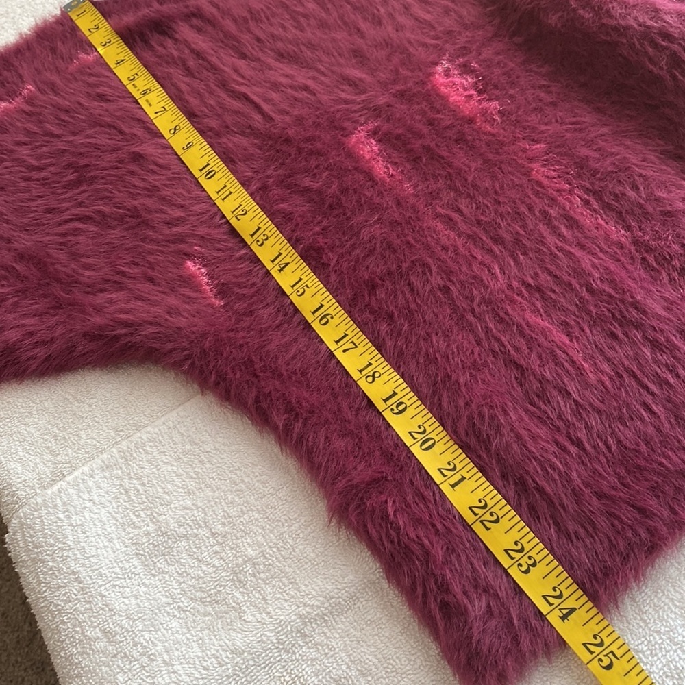Anthropologie Fuzzy Burgundy Sweater - Picture 3 of 10